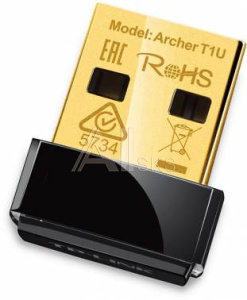 345665 Сетевой адаптер WiFi TP-Link Archer T1U USB 2.0 (ант.внутр.)