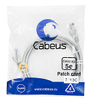 Cabeus PC-UTP-RJ45-Cat.5e-2m Патч-корд U/UTP, категория 5е, 2xRJ45/8p8c, неэкранированный, серый, PVC, 2м