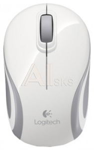 676867 Мышь Logitech Mini M187 белый/серый оптическая (1000dpi) беспроводная USB для ноутбука (2but)
