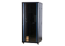 [W27U100R] Рэковая стойка Wize Pro [W27U100R] 19, 27U, 600х1000 мм, стеклянная передняя дверь, задняя дверь - металл, вент. панель 2 вентилятора, коле