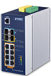 1000459290 Коммутатор Planet коммутатор/ IP30 Industrial L2+/L4 8-Port 1000T 802.3at PoE+ 2-port 100/1000X SFP + 2-port 10G SFP+ Full Managed Switch (-40 to 75 C, dual