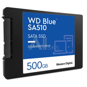 1000687048 Твердотельный накопитель/ WD SSD Blue SA510, 500GB, 2.5" 7mm, SATA3, R/W 560/510MB/s, IOPs 90 000/82 000, TBW 200, DWPD 0.2 (12 мес.)