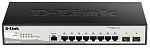 D-Link DGS-1210-10/ME/B2A, L2 Managed Switch with 8 10/100/1000Base-T ports and 2 1000Base-X SFP ports.16K Mac address, 802.3x Flow Control, 4K of 80