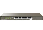1000790245 TEG1124P-24-250W — коммутатор Tenda с 24 PoE портами 10/100/1000 Мбит/с Base-TX RJ45. Порты 1–24 соответствуют стандарту IEEE 802.3af (максимальная