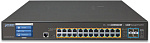 1000467271 коммутатор/ PLANET L2+/L4 24-Port 10/100/1000T 802.3at PoE + 4-Port 10G SFP+ Managed Switch with Color LCD Touch Screen, Hardware Layer3 IPv4/IPv6