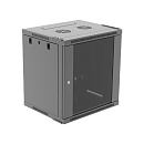 Настенный шкаф Wize Pro [W12U50QSR] 19", 12U, быстрая сборка без инструментов, 600х500 мм, стеклянная передняя дверь, задняя стенка металлическая, нео