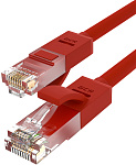 1000621488 GCR Патч-корд сборный 3.0m LSZH UTP кат.6, красный, коннектор прозрачный+ABS колпачок, 24 AWG, ethernet high speed 1 Гбит/с, RJ45, T568B