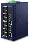 1000650936 коммутатор/ PLANET IFGS-1822TF IP30 Industrial 16-Port 10/100TX + 2-Port Gigabit TP/SFP Combo Ethernet Switch (-40~75C, dual redundant power input on