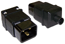 Вилка Вилка IEC 60320 C20, 16A, 250V, прямая, разборная, черная