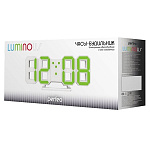 1641335 Perfeo LED часы-будильник "LUMINOUS", белый корпус / белая подсветка (PF-663)