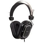 1278378 A4Tech HS-200,Black {Гарнитура стерео, монитор типа, рег громкости на проводе, 20-20000Гц 32 Ом 111дБ, микр подвижной 58дБ, кабель 2, 3.5 jack 3 pin}