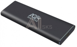 1173674 Внешний корпус SSD AgeStar 31UBNV1C NVMe USB3.1 алюминий серый M2 2280 M-key