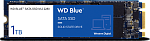1000682222 Твердотельный накопитель WD SSD Blue, 1.0TB, M.2(22x80mm), SATA3, 3D TLC, R/W 560/530MB/s, IOPs 95 000/84 000, TBW 400, DWPD 0.2 (12 мес.)