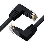 1000668854 GCR Патч-корд прямой 0.5m UTP кат.5e, черный, нижний/нижний угол, литой, ethernet high speed, RJ45, T568B