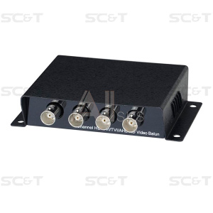 7904305 SC&T TTP414HD Пассивный 4-канальный приёмопередатчик HDCVI/TVI/AHD по витой паре CAT5e/6 до 300м(HDCVI/AHD), до 200м(HDTVI)