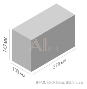 1373876 Источник бесперебойного питания Ippon Back Basic 850S Euro 480Вт 850ВА черный