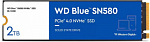 Накопитель SSD WD S PCIe 4.0 x4 2TB WDS200T3B0E Blue SN580 M.2 2280