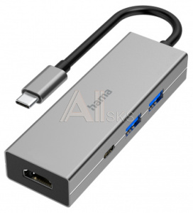 1505803 Разветвитель USB-C Hama H-200107 2порт. серый (00200107)
