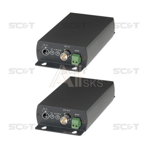 7921241 SC&T SDI05A Комплект (активные передатчик и приёмник) для передачи HD-SDI и RS485 по одному кабелю витой пары CAT5e/6 до 100м