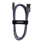 1663019 PERFEO Кабель для iPhone, USB - 8 PIN (Lightning), серебро, длина 3 м. (I4306)