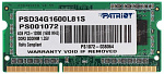 1376084 Модуль памяти для ноутбука SODIMM 4GB PC12800 DDR3L PSD34G1600L81S PATRIOT