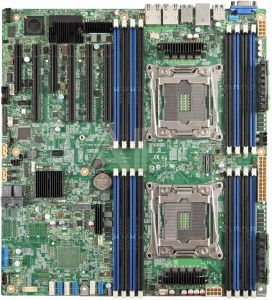 1000391603 Серверная системная плата Intel® Server Board S2600CW2R, 2 x LGA2011-3, Xeon E5-2600(v3/v4), 16 x DDR4 ECC RDIMM/LRDIMM Up to 512 GB, 2x GB LAN,