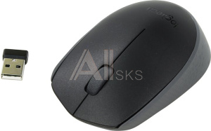 358200 Мышь Logitech M170 серый/черный оптическая (1000dpi) беспроводная USB для ноутбука (2but)