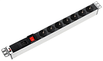 R-16-7S-V-440-Z ЦМО Блок розеток Rem-16 с выкл., 7 Schuko, вход IEC 60320 C20, 16 A, алюм., 19"