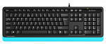 1530196 Клавиатура A4Tech Fstyler FKS10 черный/синий USB (FKS10 BLUE)
