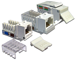 LAN-OK45U6/90-WH Модуль Keystone, RJ45, кат.6, UTP, 90 градусов, со шторкой, белый