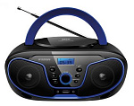 480247 Аудиомагнитола Hyundai H-PCD160 черный/синий 4Вт/CD/CDRW/MP3/FM(dig)/USB