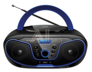 480247 Аудиомагнитола Hyundai H-PCD160 черный/синий 4Вт/CD/CDRW/MP3/FM(dig)/USB