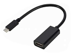 1819704 ORIENT Кабель-адаптер C025, USB3.1 Type-C (DisplayPort Alt mode) -> HDMI F, 4K@30Hz, длина 0.15 метра, чёрный (31059)