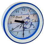 1863831 Perfeo Quartz часы-будильник "PF-TC-009", круглые диам. 15,3 см, подвес на стену, штурвал