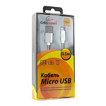 1642635 Cablexpert Кабель USB 2.0 CC-G-mUSB02S-0.5M AM/microB, серия Gold, длина 0.5м, серебро, блистер