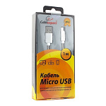 1642636 Cablexpert Кабель USB 2.0 CC-G-mUSB02S-1M AM/microB, серия Gold, длина 1м, серебро, блистер