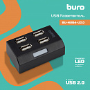 389735 Разветвитель USB 2.0 Buro BU-HUB4-U2.0 4порт. черный