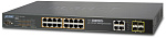 1000467365 коммутатор/ PLANET IPv6 Managed 16-Port 802.3at PoE Gigabit Ethernet Switch + 4-Port SFP (230W)