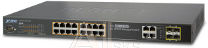 1000467365 Коммутатор Planet коммутатор/ IPv6 Managed 16-Port 802.3at PoE Gigabit Ethernet Switch + 4-Port SFP (230W)