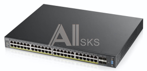 XGS2210-52HP-EU0101F Коммутатор Zyxel Networks L3 Access Zyxel XGS2210-52HP, rack 19", 48xGE PoE+, 4xSFP+, стекируемый (до 2), бюджет PoE 375 Вт