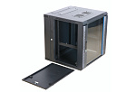 104181 [W12UR / RE12RU] Настенный шкаф Wize Pro [W12UR / RE12RU] 19", 12U, 600х600 мм, передняя дверь стеклянная, задняя дверь - металл, откидная, монтаж на