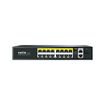 1000800350 Коммутатор NETIS P116GH (L2) 16x100Мбит/с 2x1Гбит/с 1SFP 16PoE 16PoE+ 240W неуправляемый