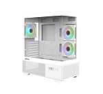 корпус ZALMAN CHRONIX, ATX, WHITE, WINDOW, 1xCombo (3.5’’ or 2.5’’), 1x3.5’’HDD, 2x2.5’’SSD, 1xUSB2.0, 1xUSB3.0, 1xUSB Type-C, SIDE 2x120mm ARGB, REAR