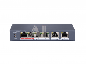 1000690493 Сетевой неуправляемый коммутатор 4 RJ45 1000M PoE порта; 1 Uplink порт 1000М Ethernet; PoE: IEEE802.3af IEEE802.3at; бюджет PoE 35Вт; поддержка