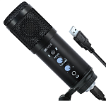 Microphone Hiper Singer set H-M004, Jack 3,5mm + USB external saound card, metal body, wind protection + flexible metal holder + mechanical filter inc