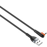 1936615 LDNIO LS561/ USB кабель Type-C/ 1m/ 2.4A/ медь: 86 жил/ Угловой коннектор/ Нейлон/ Black&Orange