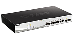 DGS-1210-10MP/FL1A D-Link Managed L2 Switch 8x1000Base-T PoE, 2x1000Base-X SFP, PoE Budget 130W, Surge 6KV, CLI