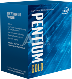 1000570186 Боксовый процессор/ APU LGA1200 Intel Pentium Gold G6600 (Comet Lake, 2C/4T, 4.2GHz, 4MB, 58W, UHD Graphics 630) BOX, Cooler