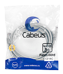 Cabeus PC-UTP-RJ45-Cat.5e-3m Патч-корд U/UTP, категория 5е, 2xRJ45/8p8c, неэкранированный, серый, PVC, 3м