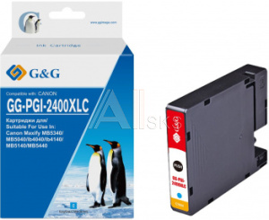1943434 Картридж струйный G&G GG-PGI-2400XLC PGI-2400XL C голубой (20.4мл) для Canon Maxify iB4040/iB4140/МВ5040/MB5140/МВ5340/MB5440